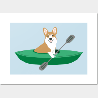 Kayak Corgi Posters and Art